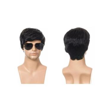 Imagem de Peruca masculina curta cosplay anime preta festas carnaval - MC PRESEN