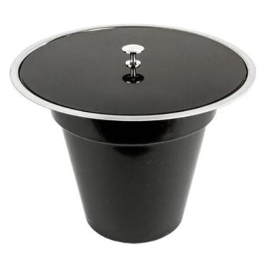 Imagem de Lixeira De Embutir Tampo Preto Balde Plástico 3 Lts Abs - Meta Inox