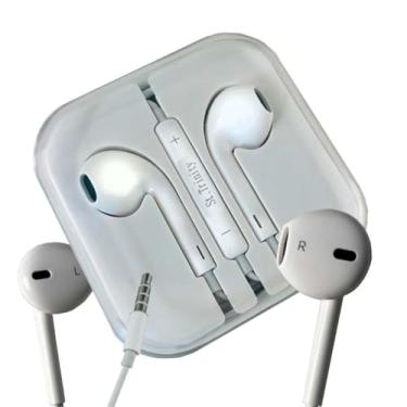 Imagem de Fone de ouvido, Fone de Ouvido com Fio P2 3,5 mm, Fone com Microfone Branco, Fone de ouvido com fio.