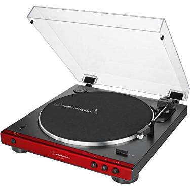 Imagem de Audio-Technica AT-LP60XBT-RD Prato Giratório Estéreo com Cinta Totalmente Automático, Vermelho/Preto, Bluetooth, Hi-Fi, 2 Velocidades