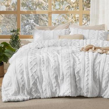 Imagem de Conjunto de Edredom Bedsure King Size - Estilo Boho Branco Brilhante