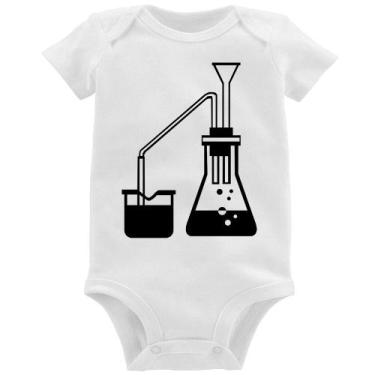 Imagem de Body Bebê Química Erlenmeyer e Bequer - Foca na Moda, Branco, P