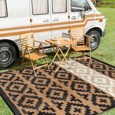 Imagem de Anidaroel Tapetes externos 20 x 25 cm para pátios, tapete externo de palha de plástico reversível, tapete grande para área externa para trailer, tapete de acampamento para deck, quintal, piquenique,