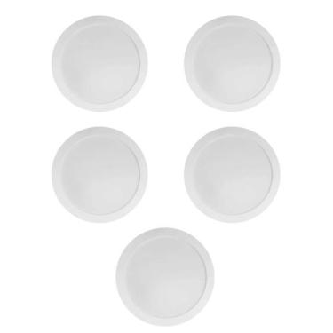 Imagem de 5 Plafon LED Ourolux 24W Branca Quente Embutir