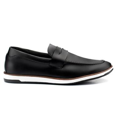 Imagem de Sapato Loafer Masculino Social Sem Cadarço Mocassim Slip On Resistente Confortável (Preto, BR, Adulto, Numérico, 42)