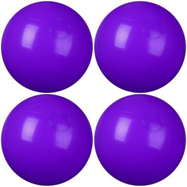 Imagem de kymqlyw 4 bolas infláveis de praia de 30,5 cm, bolas de piscina para decoração de verão ao ar livre, ornamentos de bola flutuante para piscina, artigos de festa de aniversário (Roxo)