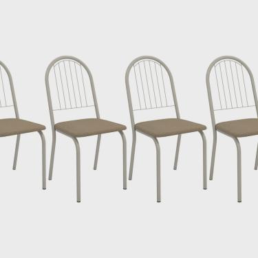 Imagem de Kit 4 Cadeiras de Metal Noruega Clássico