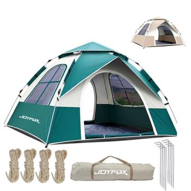 Imagem de JOYFOX Barraca Camping Autoamatica Impermeavel 3-4 Pessoas 210 * 200 * 130cm, Praia Acampamento Duas Portas E Duas Janelas, Ventilação De Quatro Lados (Verde)