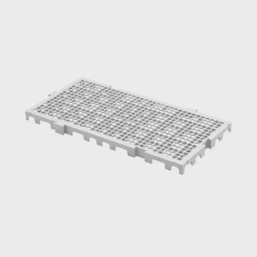 Imagem de Pallet Estrado Plástico 50x25x2,5cm Deck Piso Branco