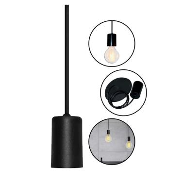 Imagem de Pendente Cabo Ajustável Dot Metal Vintage Preto Taschibra