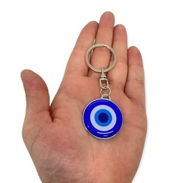 Imagem de Chaveiro Olho grego Resinado 3,50 cm Azul Escuro