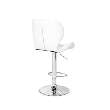 Imagem de Conjunto 05 Banquetas Slim Couro Pu Regulagem de Altura Branca