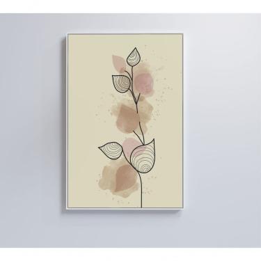 Imagem de Quadro Abstrato Folhas 2 60x40 Cm Vidro Impresso