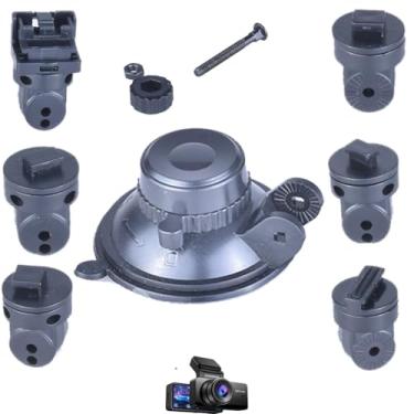 Imagem de Vykyntow Suporte de substituição para câmera veicular, adequado para câmera frontal e traseira GT802, com 6 peças de juntas giratórias 360 para para-brisa, ventosa de sucção, peça de acessório para