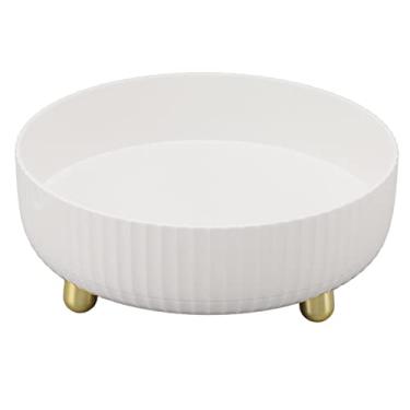 Imagem de Shipenophy Rack de Armazenamento Rotativo de 360 ​​graus, Organizador de Especiarias Texturizado Sem Deslizamento, para Bancadas de Cozinha, Armários, Despensa (Branco)