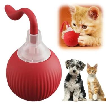 Imagem de Brinquedo Pet Interativo Bola Com Rolamento Automático Para Gatos e Cães Recarregável