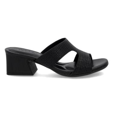 Imagem de Tamanco Usaflex Feminino Salto Geométrico Couro Casual Preto Am22001001 40