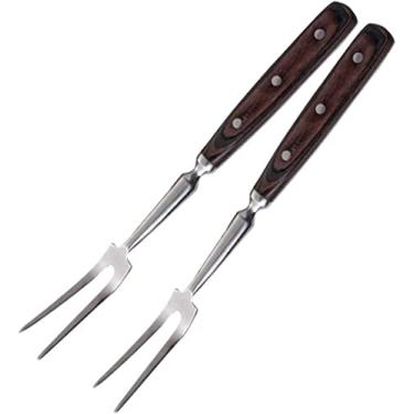 Imagem de Garfo De Carne Com Cabo De Madeira, Garfo De Escultura Em Aço Inoxidável Para Corte De Perna De Frango, Peru, Grill Gadget