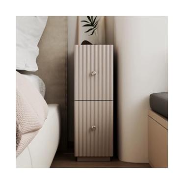 Imagem de Mesa De Cabeceira Estreita De Madeira Com Gavetas, 19" De Altura, Moderna Para Sofá, Dormitório E Espaços Pequenos(Gray)