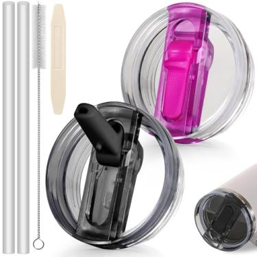 Imagem de ANTAND Tampa dobrável à prova de vazamento com canudo de 850 g para acessórios Stanley Cup, pacote com 2 tampas de substituição sem derramamento, tampa removível de 850 g para tampas Stanley Protour