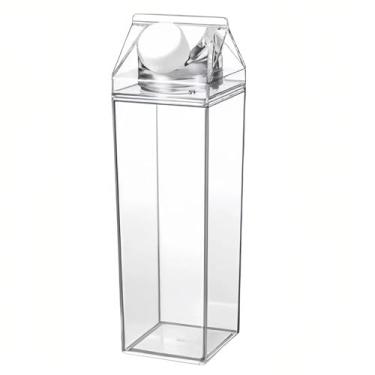 Imagem de Kit 1 Garrafas de Acrílico 1L Resistente Geladeira Água Suco Leite Chá Caixa Com Tampa Bebida Frasco (Kit 1 Garrafa)