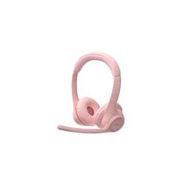Imagem de Headset Sem Fio Logitech Zone 300 Com Microfone com Cancelamento de Ruído, Conexão Bluetooth, Bateria Recarregável via USB-C, Rosa - 981-001411