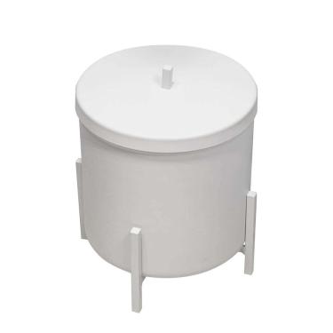 Imagem de Lixeira Branca Cesto Banheiro 6 Litros Alumínio Suspensa Consultório Level - ÉdeCasaMóveis