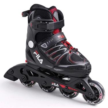 Imagem de Patins Fila Infantil X One Boy Ou Girl Ajustável Com Freio Tamanhos - Preto Vermelho 36-39