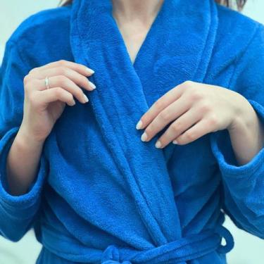 Imagem de Roupão Microfibra Plush Adulto Unissex Frio Inverno Super Macio Com Bo