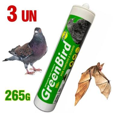 Imagem de Gel Repelente Pombo Morcegos Insetos Bisnaga 265gr Greenbird 03un Coll