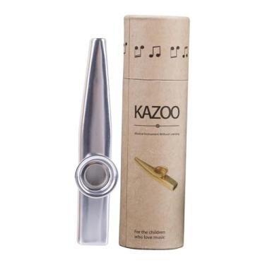 Imagem de MERIGLARE Kazoo com caixa de armazenamento, acompanhamento, boa companhia, violão, violino, piano, boca, flauta, instrumento musical, amantes da música, Prata