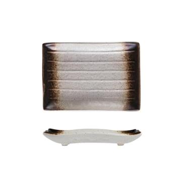 Imagem de Prato de pedra de cerâmica japonês simples - [Sesame] placa retangular de quatro patas