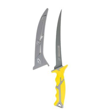 Imagem de danco Faca de pesca Karl amarela de 23 cm, lâmina de aço sueco premium, revestimento de teflon antiaderente para cortes suaves e precisos, água doce/água salgada