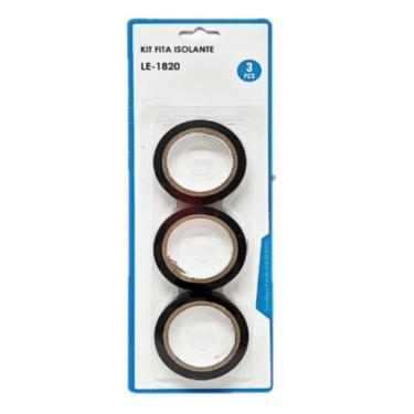 Imagem de Fita Isolante 5m Forte Anti Chama Kit Com 3 Unidades