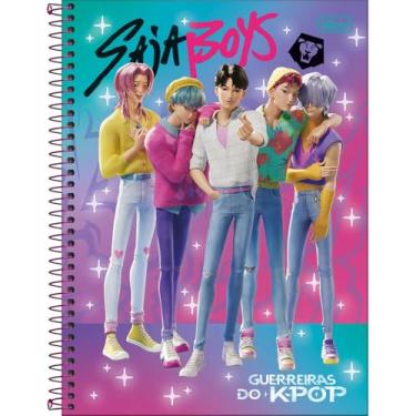 Imagem de Tilibra - Caderno Espiral Capa Dura Universitário 1 Matéria Guerreiras do K-Pop 80 Folhas - Capa Saja Boys 5 Meninos
