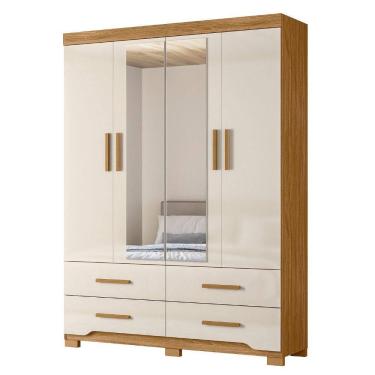 Imagem de Guarda Roupa Casal 4P Espelho 157 cm Miami Moval