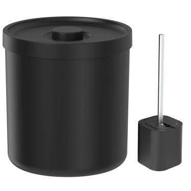 Imagem de Lixeira para Banheiro 6L e Escova Sanitária Preta - Ou