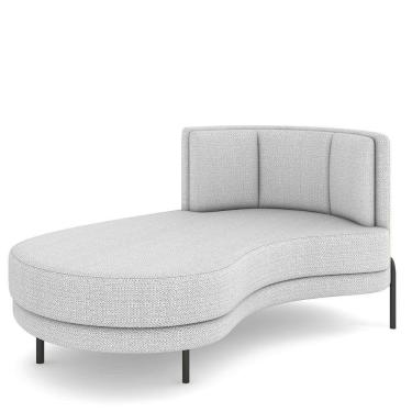 Imagem de Sofá Chaise Longue Sala de Estar Living Lucca Esquerdo D02 Linho Cinza D-315 - Lyam Decor