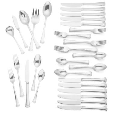 Imagem de Conjunto de Talheres, Sofisticação e Durabilidade para Sua Casa com 65 Peças e Material de Aço Inoxidável, LENOX, Prata