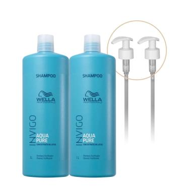 Imagem de Kit Wella Professionals Invigo Balance Aqua Pure Shampoo Extra e Válvula (4 produtos)