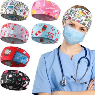 Imagem de Bandanas com botões WILLBOND Bandanas antiderrapantes para enfermeiras