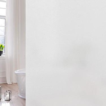 Imagem de Película de privacidade para janela de vidro fosco, bloqueio solar, bloqueador de calor não adesivo, adesivos de janela decorativos opacos, adesivos de janela para banheiro, casa, escritório, 11,8 x