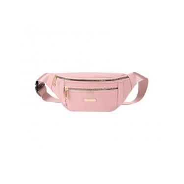 Imagem de Bolsa transversal de tecido Oxford frontal no peito, rosa, Moderno