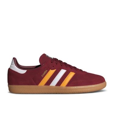 Imagem de adidas Originals Tênis de futebol masculino Samba, Collegiate Burgundy/Crew Yellow/Gum, 39