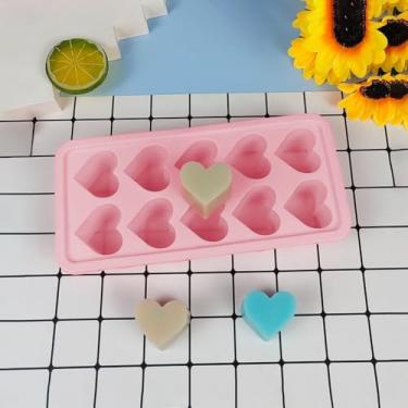 Imagem de Bandeja de cubos de gelo, forma de cubo de gelo de silicone com 10 furos para fazer mini bolos, pudim de gelatina de chocolate