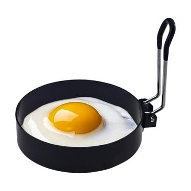 Imagem de 1 peça de funis de anel de ovo de 8 cm - moldes de aço inoxidável para cozinhar ovos de café da manhã para fritar ovos, panquecas, serve para frigideira antiaderente, chapa - Mini utensílios de