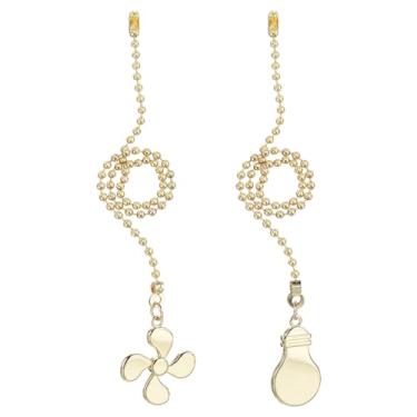 Imagem de Conjunto extensor de corrente para ventilador de teto de 33 cm, corrente de puxar para ventilador de bola com contas com lâmpada decorativa e cabo de ventilador para ventilador de lâmpada de teto