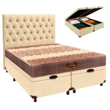 Imagem de Kit Cama Box Bau + Cabeceira + Colchão Casal D26 - Ortophedic - Sankonfort