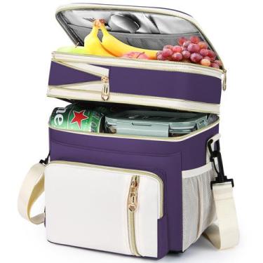 Imagem de Lancheira BAGNN expansível 16L isolada à prova de vazamentos roxa