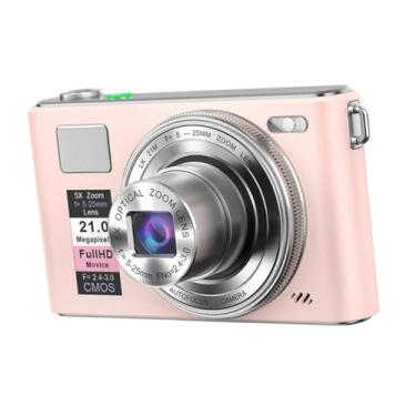 Imagem de Ysyqkn Câmera Digital E Portátil 5x Profissional Compacta E Versátil - Acessórios para Viagem, Estudo, Gravação, Vlog E Shows, Rosa